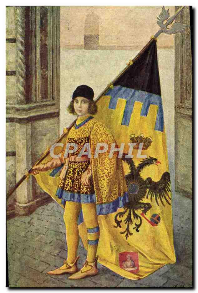 CPA Paggi delle storiche Contrade di Siena Aquila Costume Folklore