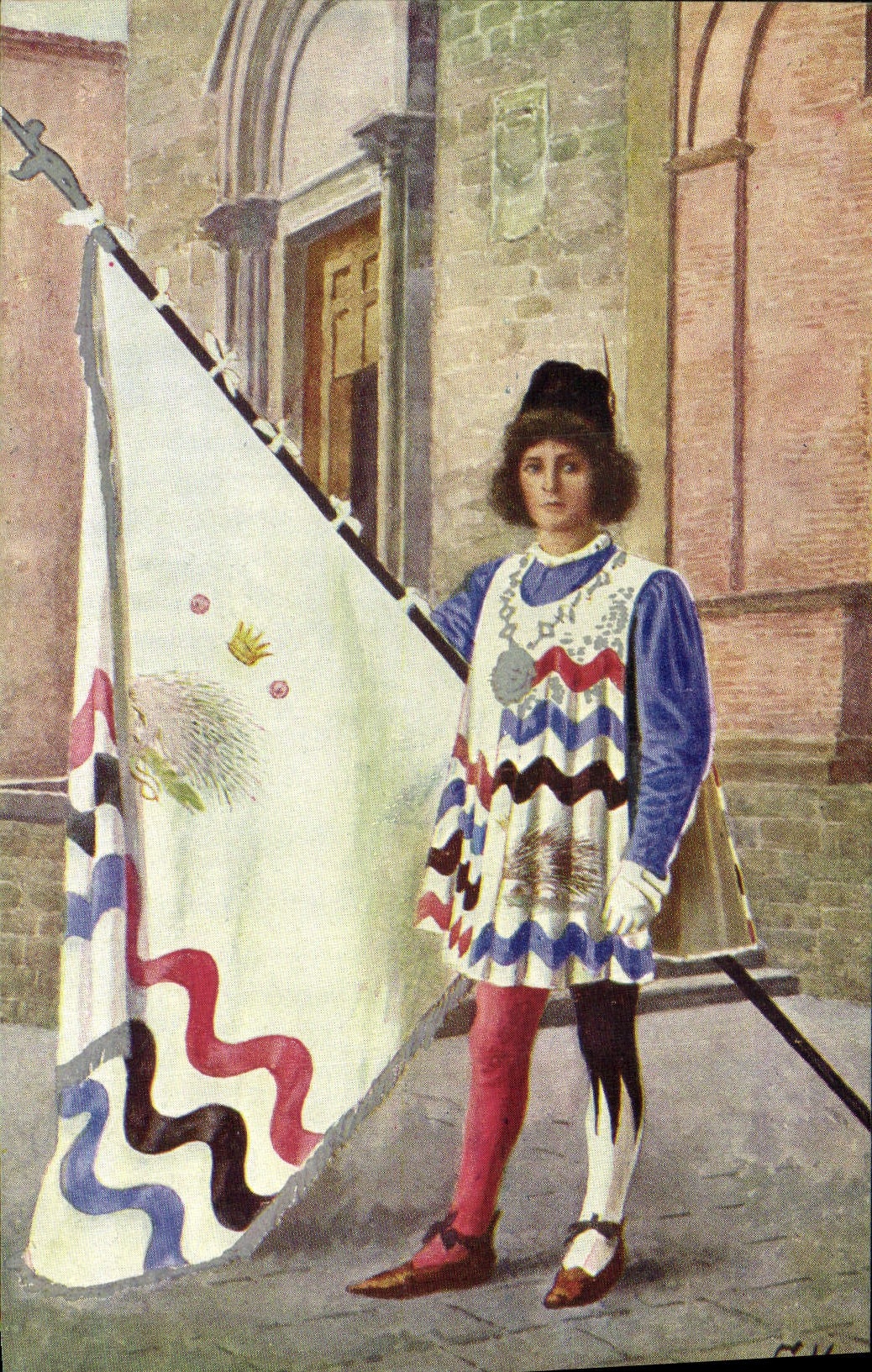 CPA Paggi delle storiche Contrade di Siena Istrice Costume Folklore