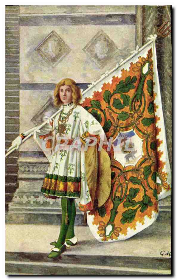 CPA Paggi delle storiche Contrade di Siena Selva Costume Folklore