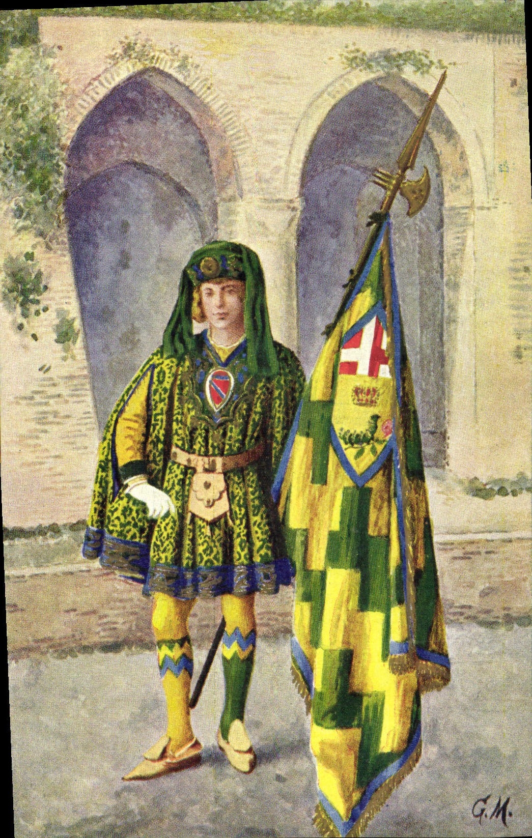 CPA Paggi delle storiche Contrade di Siena Bruco Costume Folklore