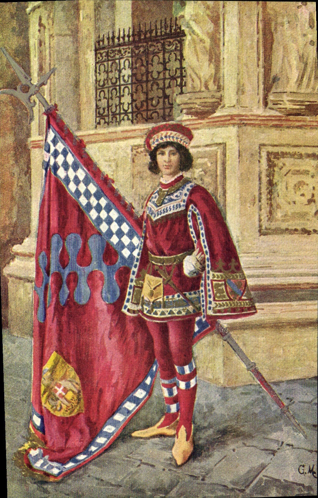 CPA Paggi delle storiche Contrade di Siena Torre Costume Folklore