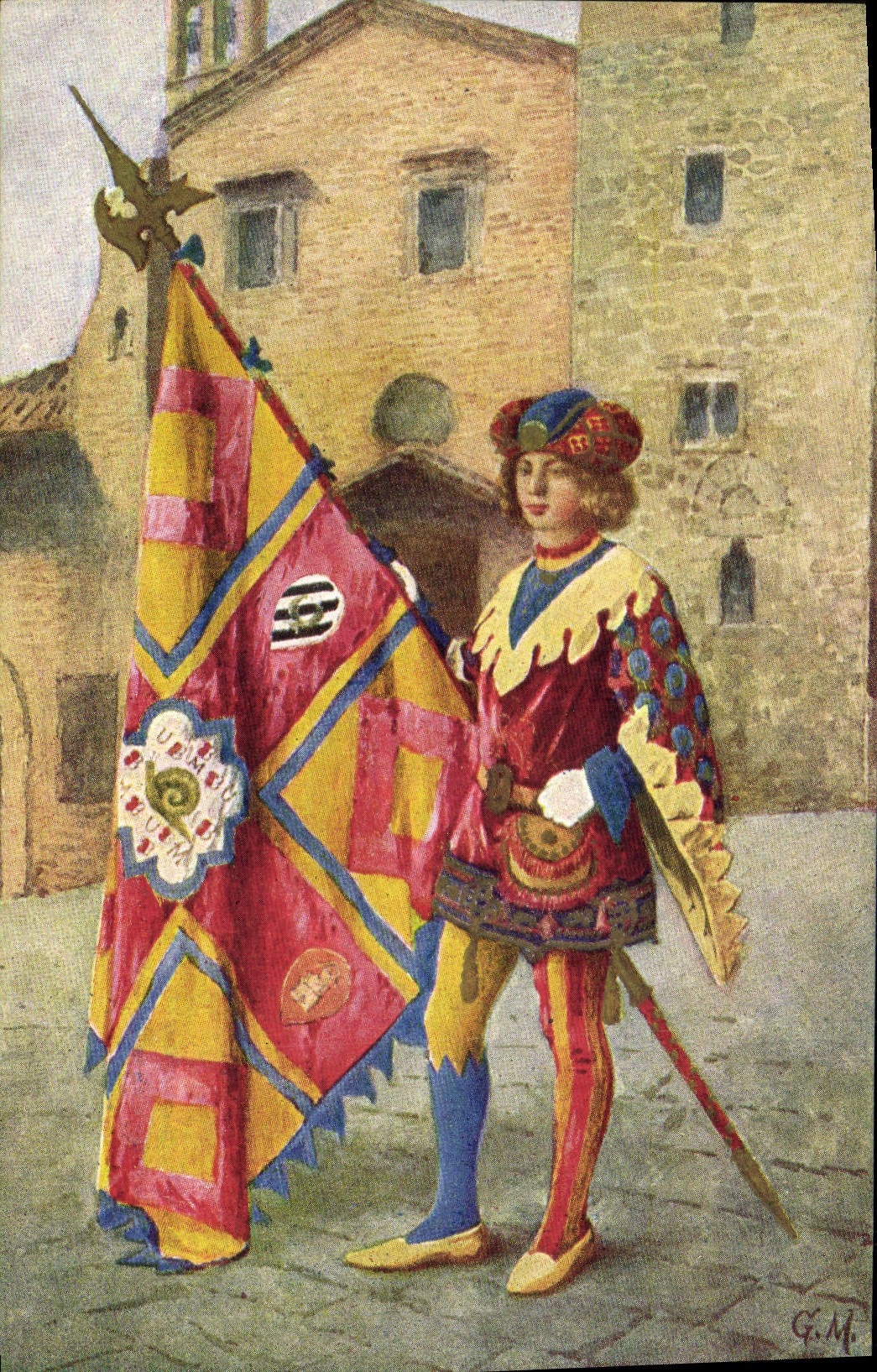 CPA Paggi delle storiche Contrade di Siena Chiccoila Escargot Costume Folklore