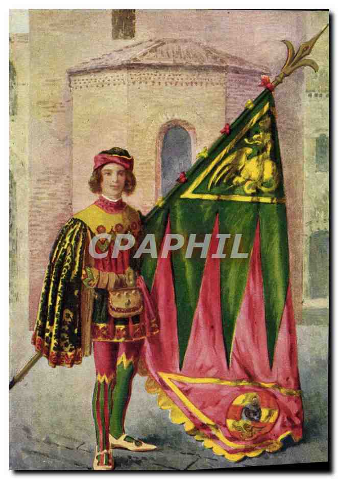 CPA Paggi delle storiche Contrade di Siena Drago Dragon Costume Folklore