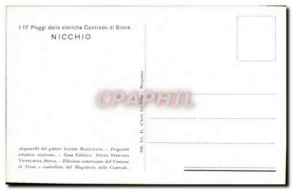 CPA Paggi delle storiche Contrade di Siena Nicchio — Rückseite