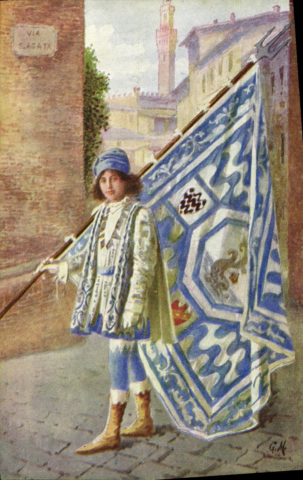 CPA Paggi delle storiche Contrade di Siena Onda Costume Folklore