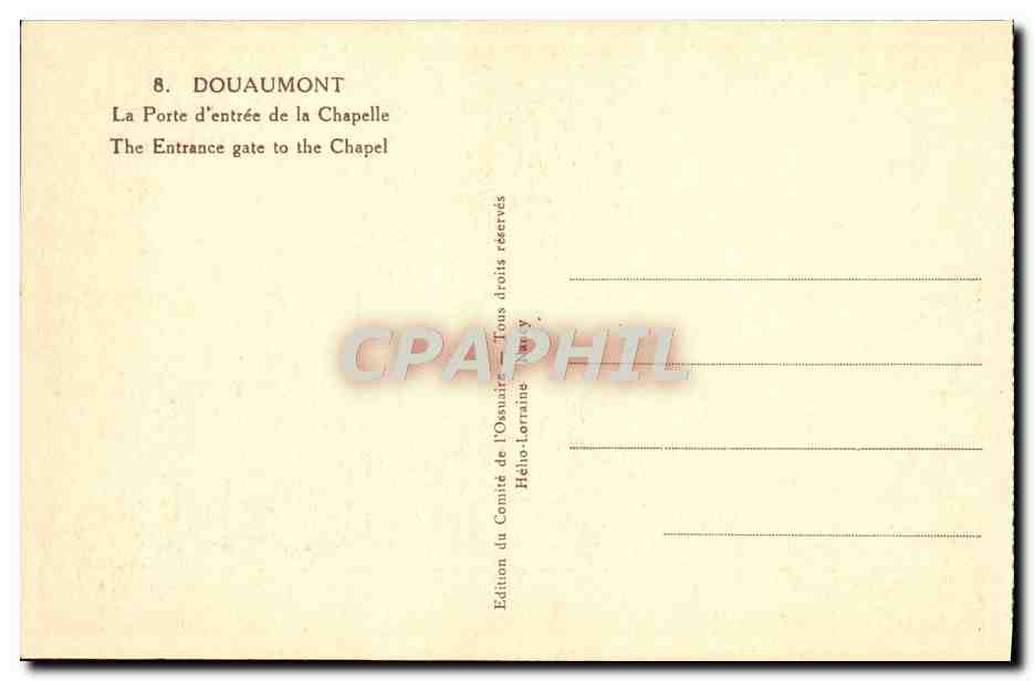 Douaumont — Chapelle — Édition du Comité de l'Ossuaire Hého-Lorraine — Reverso