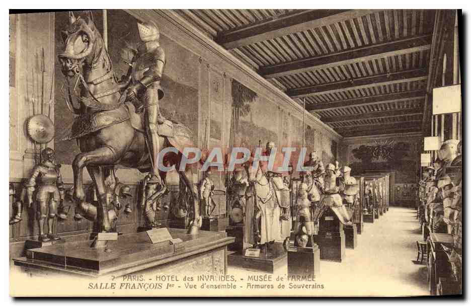CPA Paris Hotel des Invalides Musee de l'Armee Salle Francois 1er Armures des souverains 