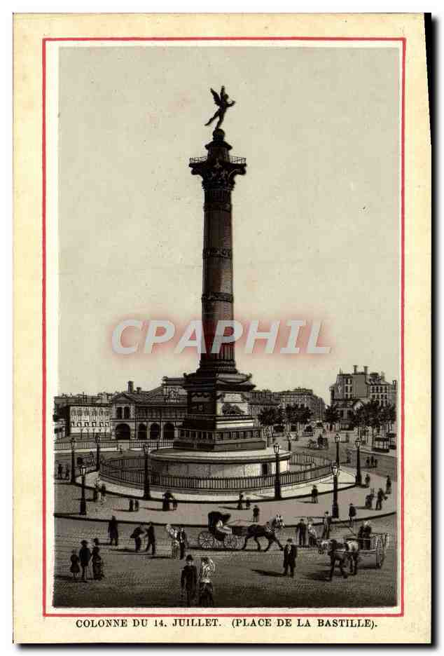 CPA Colonne du Juillet Place de la Bastille Paris