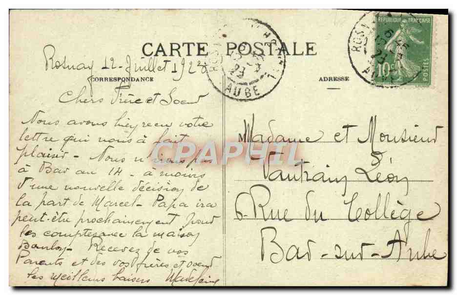 Rosnay-l'Hôpital (Aube) — Le Château — Edit. A. Vantram — Verso