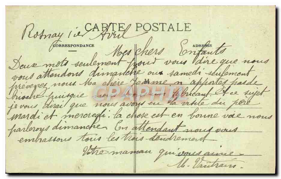 CPA Rosnay l'Hopital La Place La Mairie — Rückseite