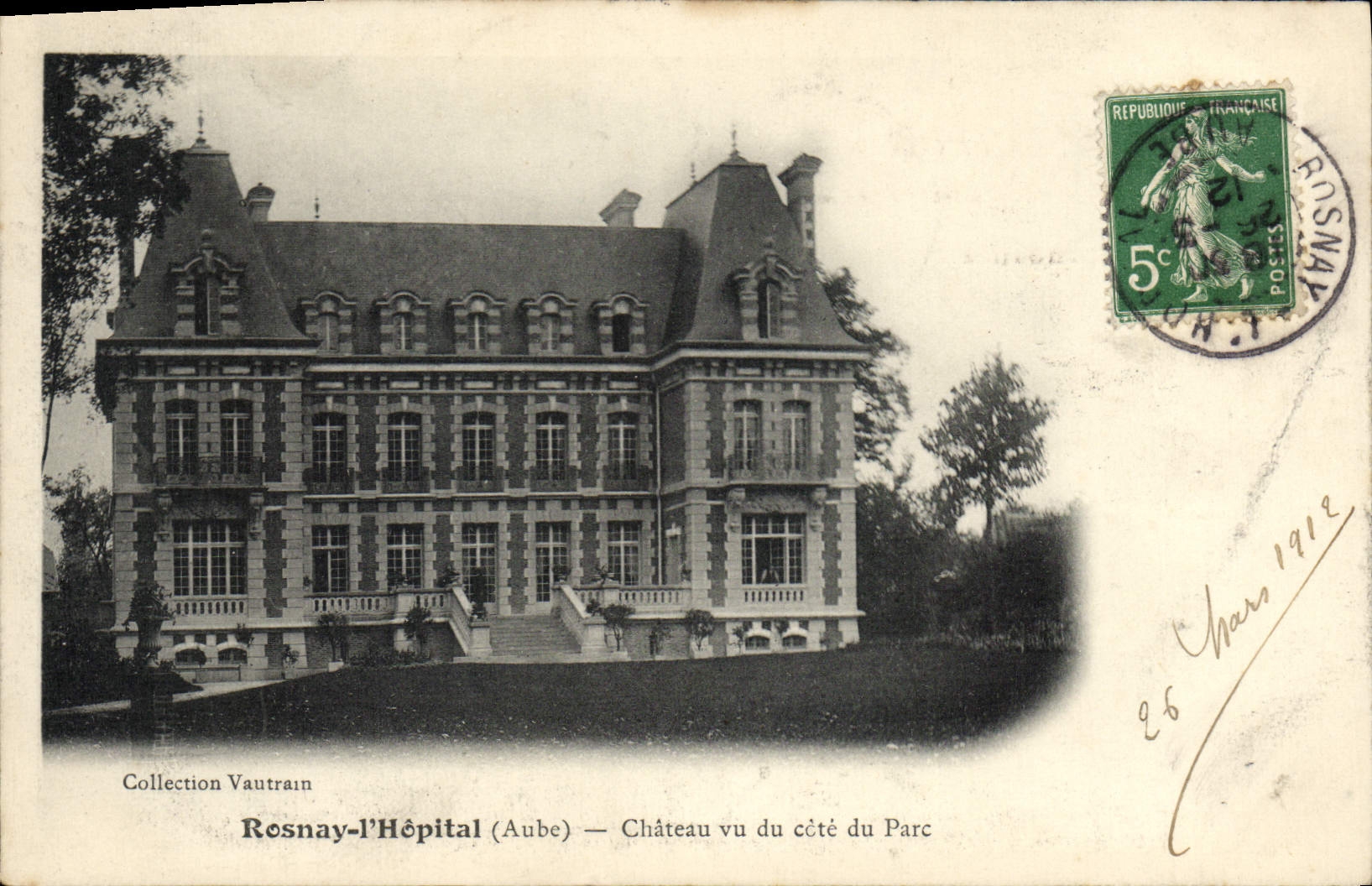 Rosnay-l'Hôpital (Aube) — Château vu du côté du Parc — Collection Vautrain
