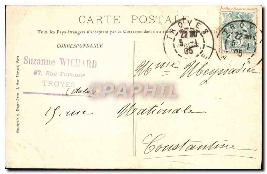 CPA Troyes Portail de la Cathedrale  — Rückseite