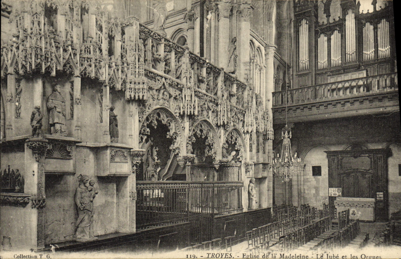 CPA Troyes Eglise de la Madeleine Le jube et les orgues