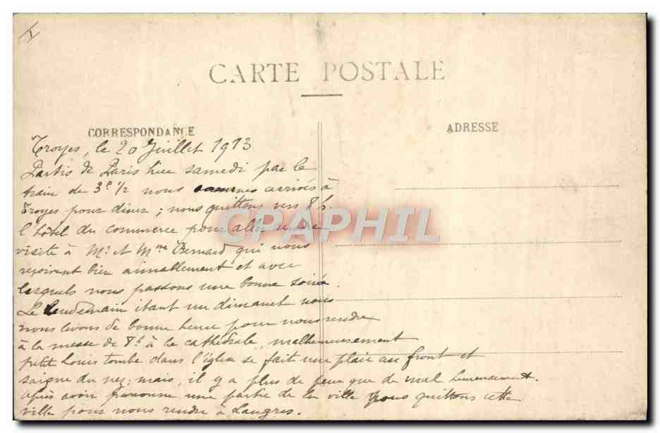 CPA Troyes Eglise de la Madeleine Le jube et les orgues — Verso