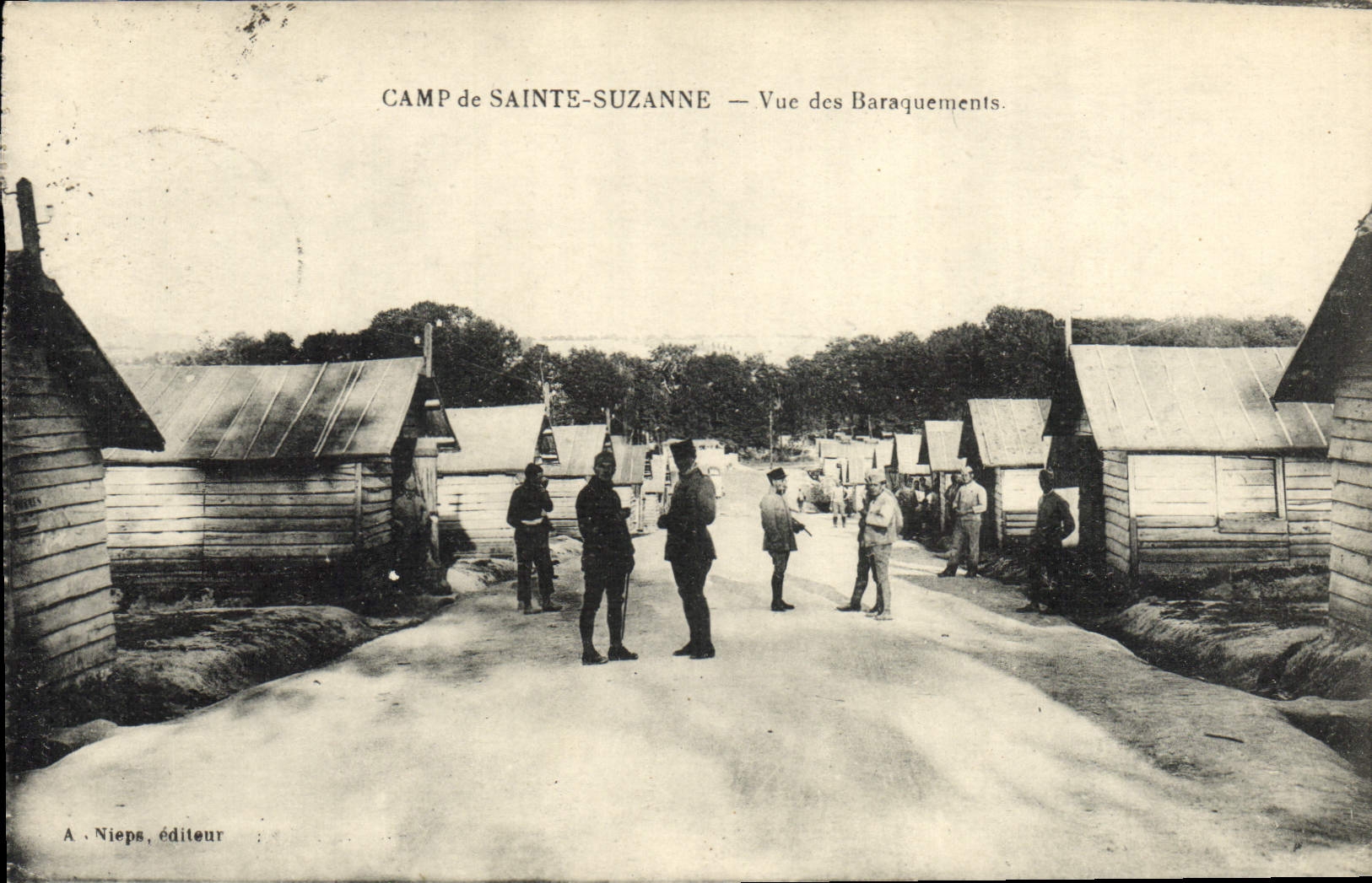 Lager von Sainte-Suzanne — Ansicht der Baracken — A. Nieps, Verlag
