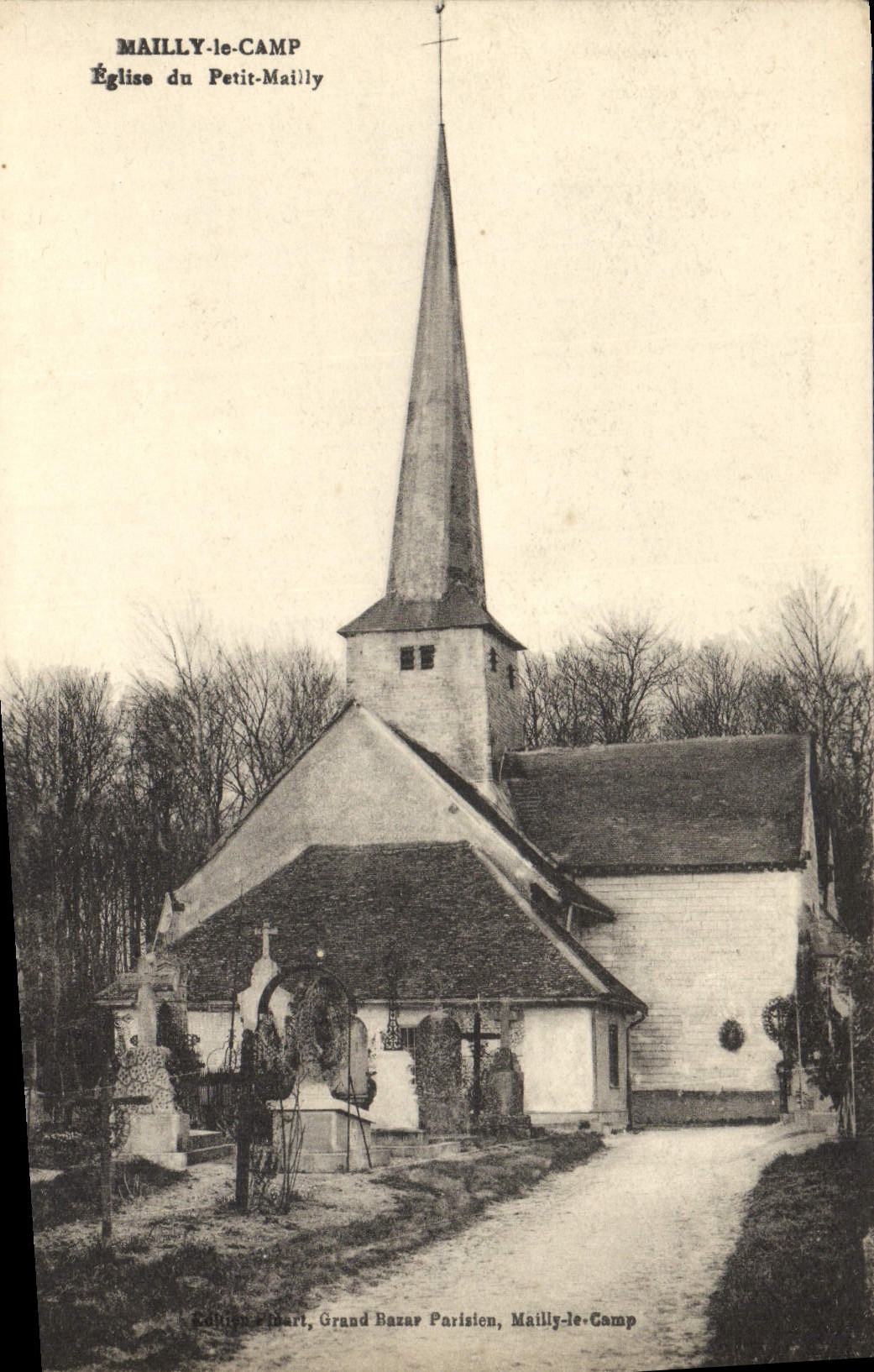 Église du Petit-Mailly — Mailly-le-Camp — Édition Mart, Grand Bazar Parisien