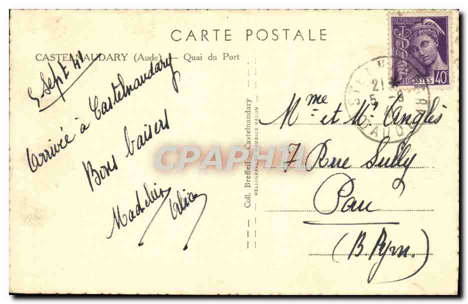 CPA Castelnaudary quai du port — Rückseite