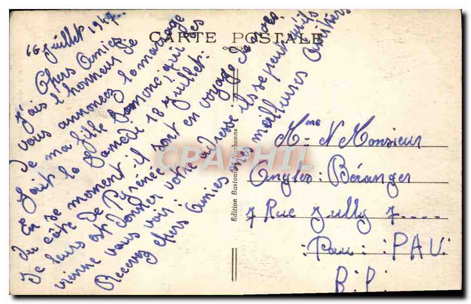 CPA Narbonne Monument aux morts 1870 Militaria — Verso