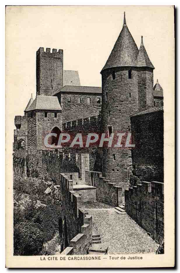 CPA La Cite De Carcassonne Tour de Justice