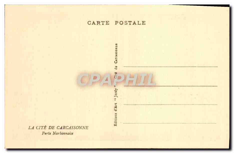 CPA La Cite De Carassonne porte narbonnaise — Verso