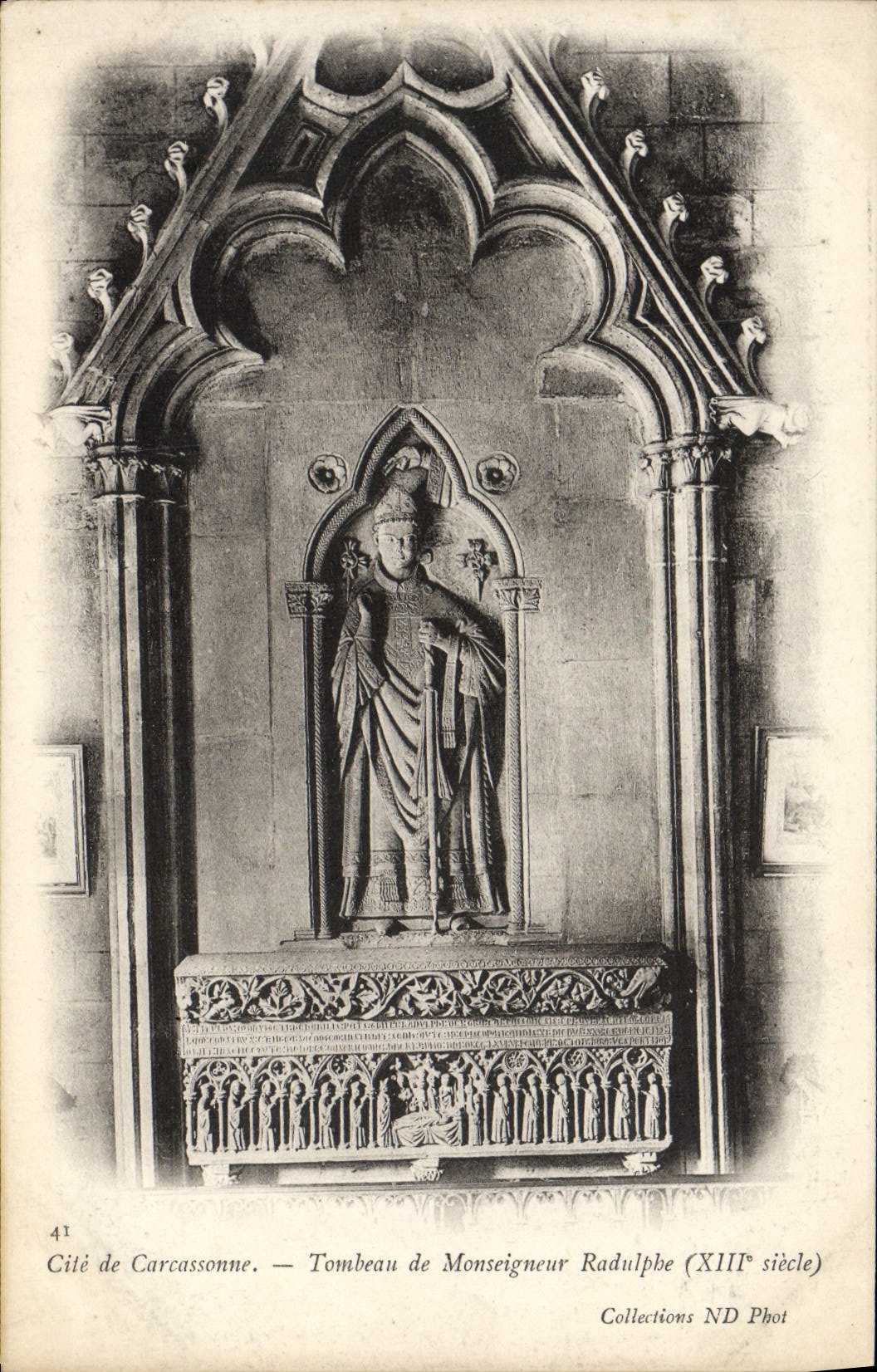 CPA Cite De Carcassonne Tombeau De Monseigneur Radulphe