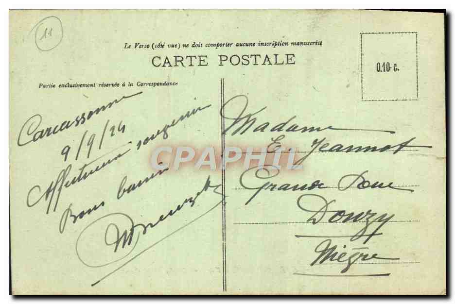 Cité de Carcassonne — Vue générale du Nord-Ouest — E. Roudière, imp.-éditeur — Verso