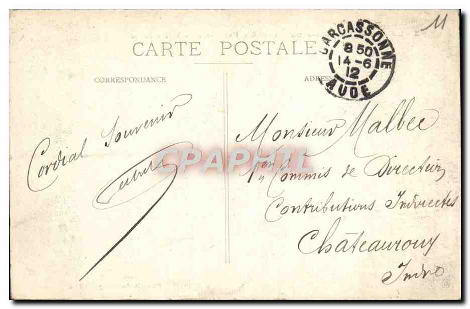 CPA La Cite De Carcassonne Le Cloitre Emplacement du Theatre antique — Verso