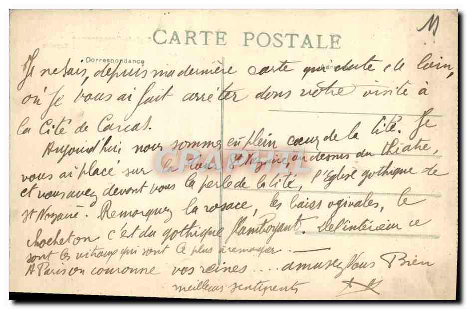 CPA Cite de Carcassonne Basilique saint nazaire — Rückseite