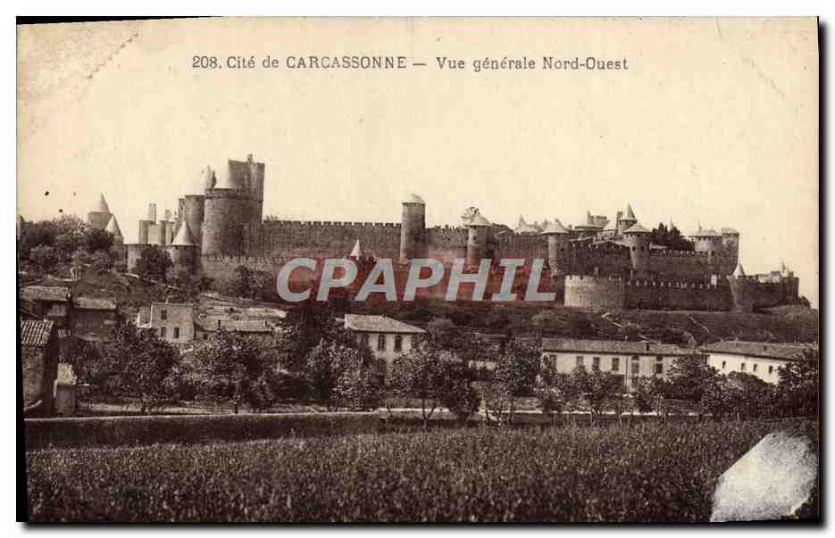 CPA Cite De Carcassonne vue generale nord ouest