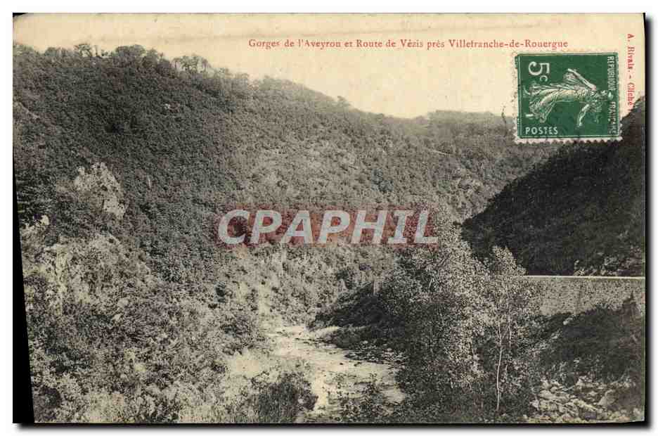 Gorges de l'Aveyron et Route de Vézis près Villefranche-de-Rouergue — A. Huan - Cilat
