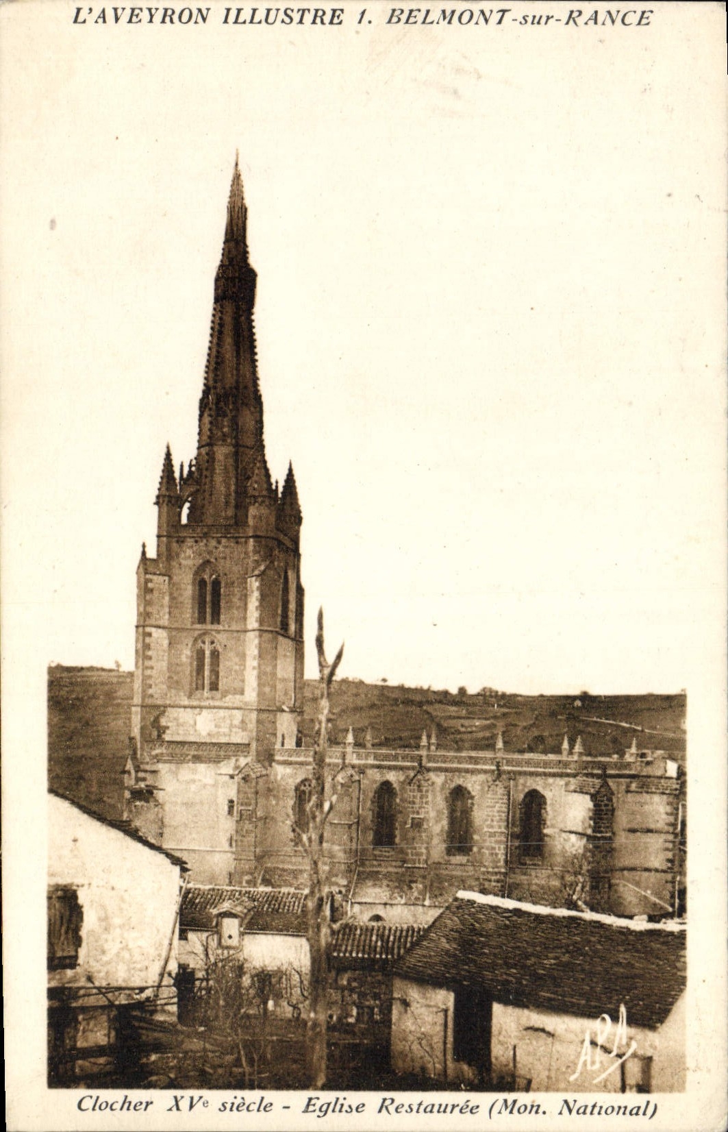 Belmont-sur-Rance — Clocher XVème siècle - Église Restaurée (Mon. National) — L'Aveyron Illustré, n°1