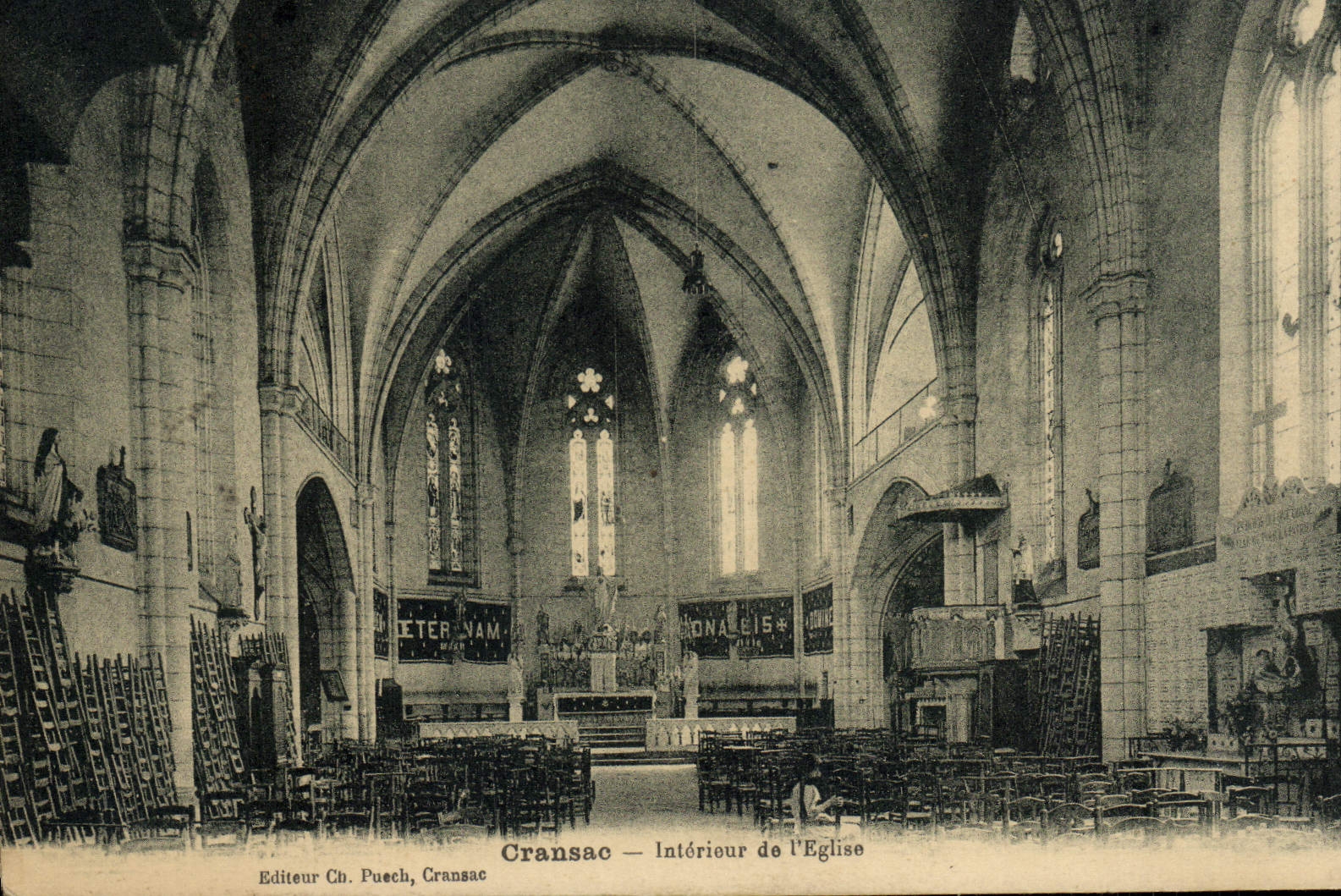 Cranzac — Intérieur de l'Église — Éditeur Ch. Puech, Cransac