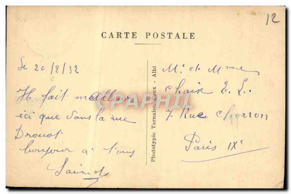 CPA L'Aveyron Illestre Saint Affrique Vue generale — Rückseite
