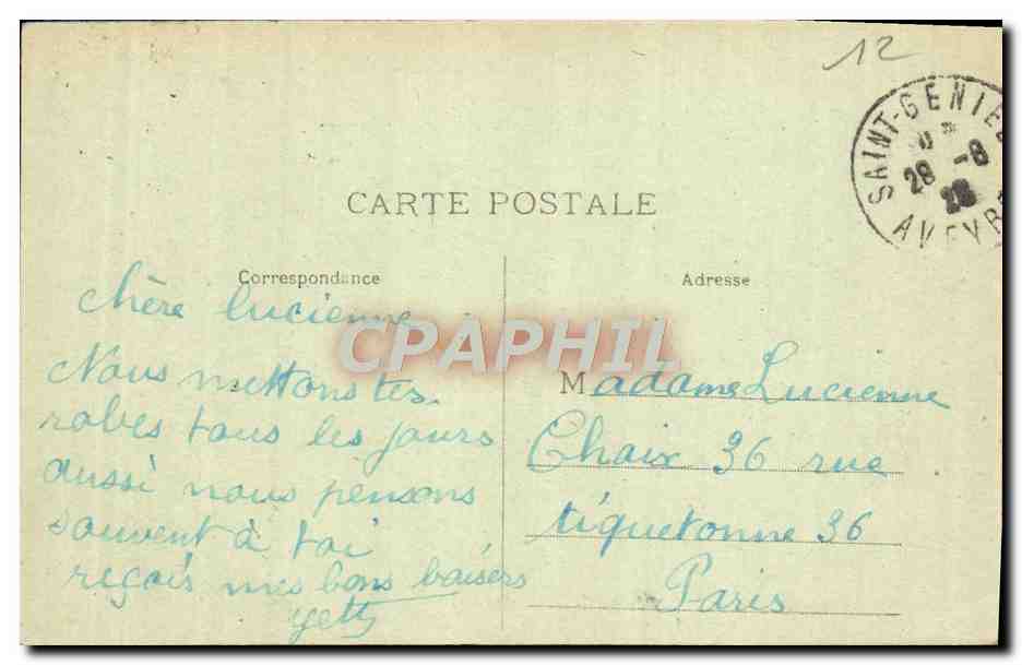CPA Chateau De La Falque Pres St Geniez — Rückseite