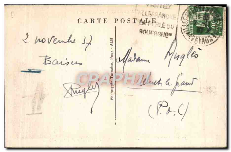 CPA L'Aveyron Illustre Villeranche De Rolergue Eglise Des Penitents noirs — Rückseite