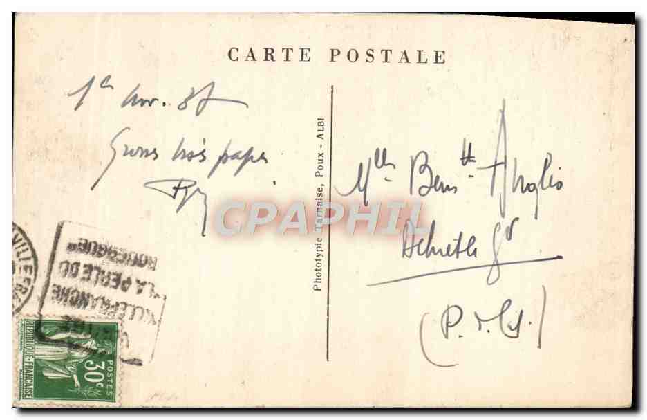 CPA L'Aveyron Illustre Villeranche De Rolergue Le Porche de Notre Dame Enfants — Rückseite