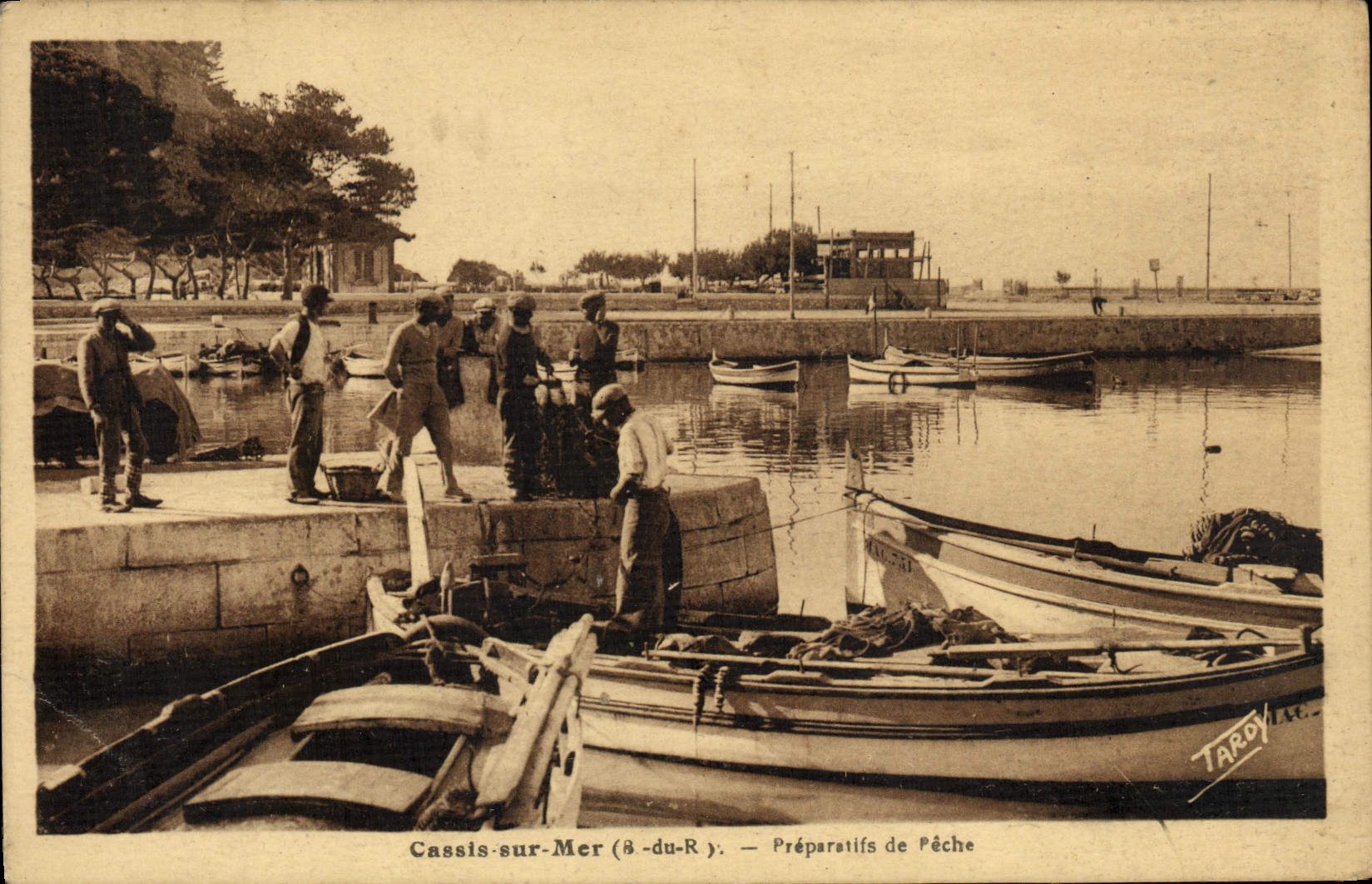 Cassis-sur-Mer (8-du-R) — Vorbereitungen zum Fischen — A. Tardy, Photo-Edit. Marseille
