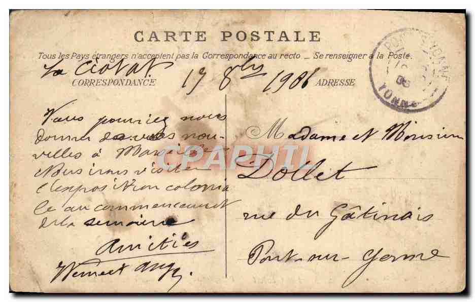 CPA La Ciotat Perspective des quais et flotte des messageries — Rückseite