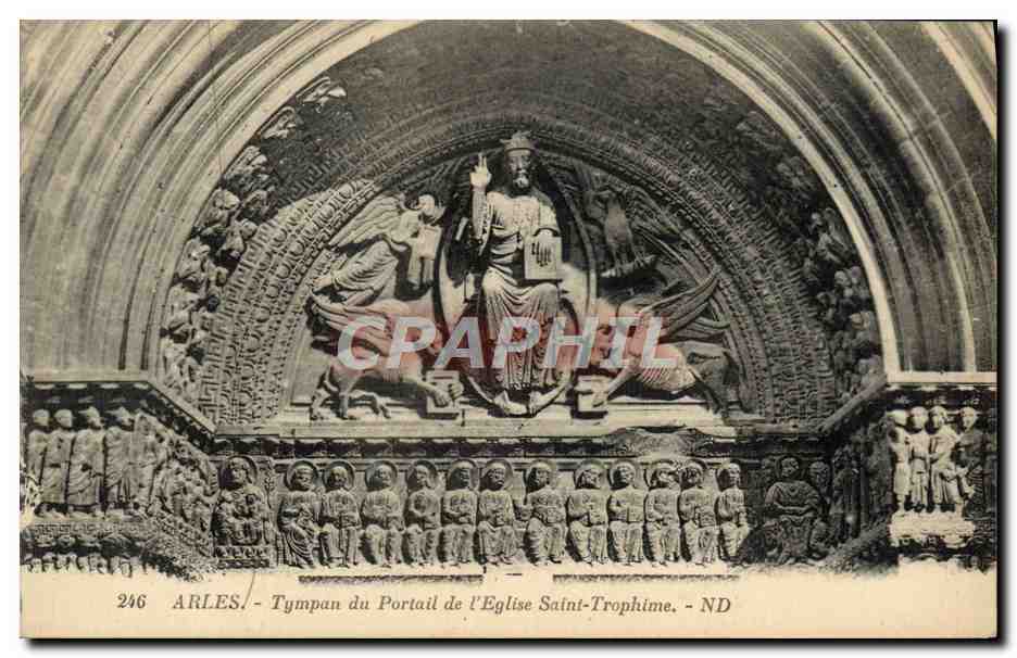CPA Arles Tympau du Portail de L'Eglise Saint Trophime