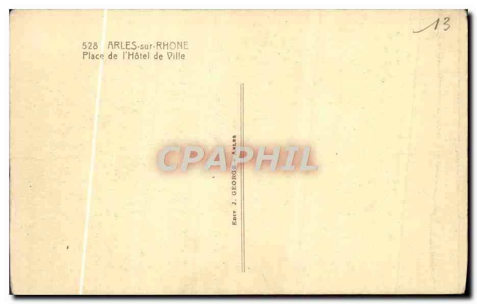 CPA Arles sur Rhone Place de L'Hotel de Ville — Rückseite
