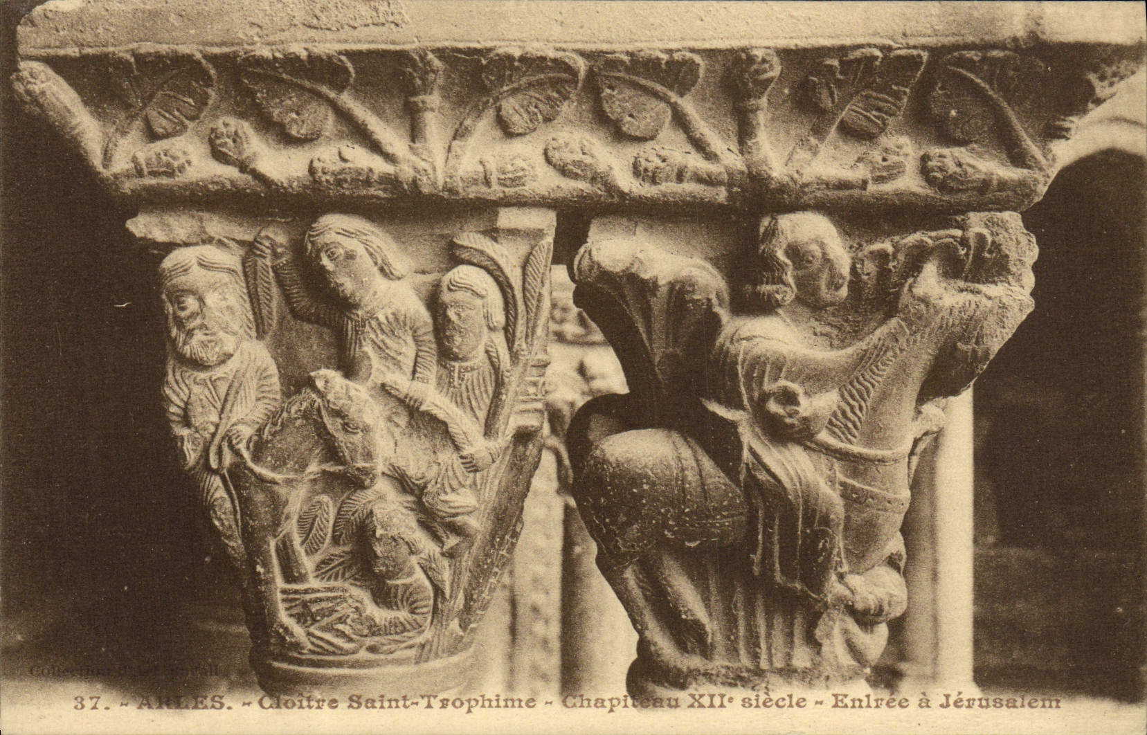 Arles - Cloître Saint-Trophime - Chapiteau XIIe siècle - Entrée à Jérusalem