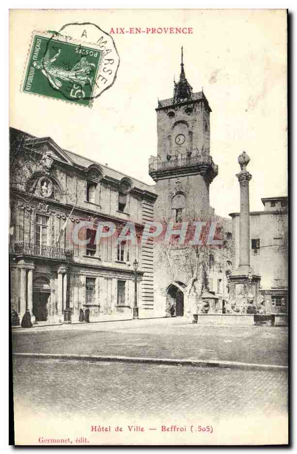 Aix-en-Provence — Hôtel de Ville — Beffroi (505) — Germanet, édit.