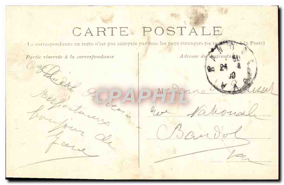 Aix-en-Provence — Hôtel de Ville — Beffroi (505) — Germanet, édit. — Verso