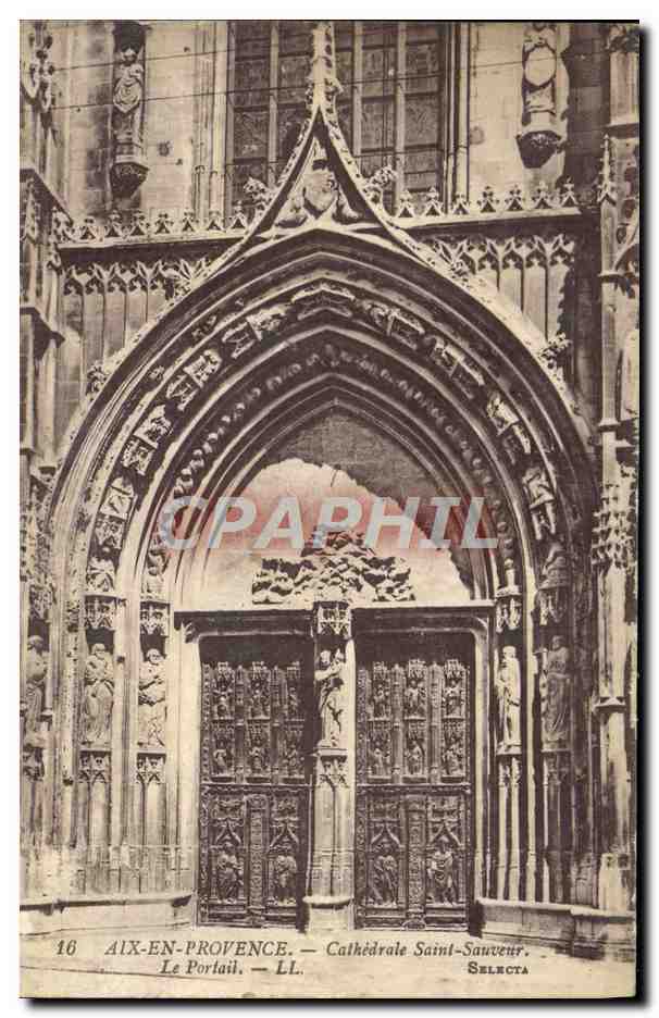 CPA Aix en Provence Cathedrale Saint Sauveur Le portail