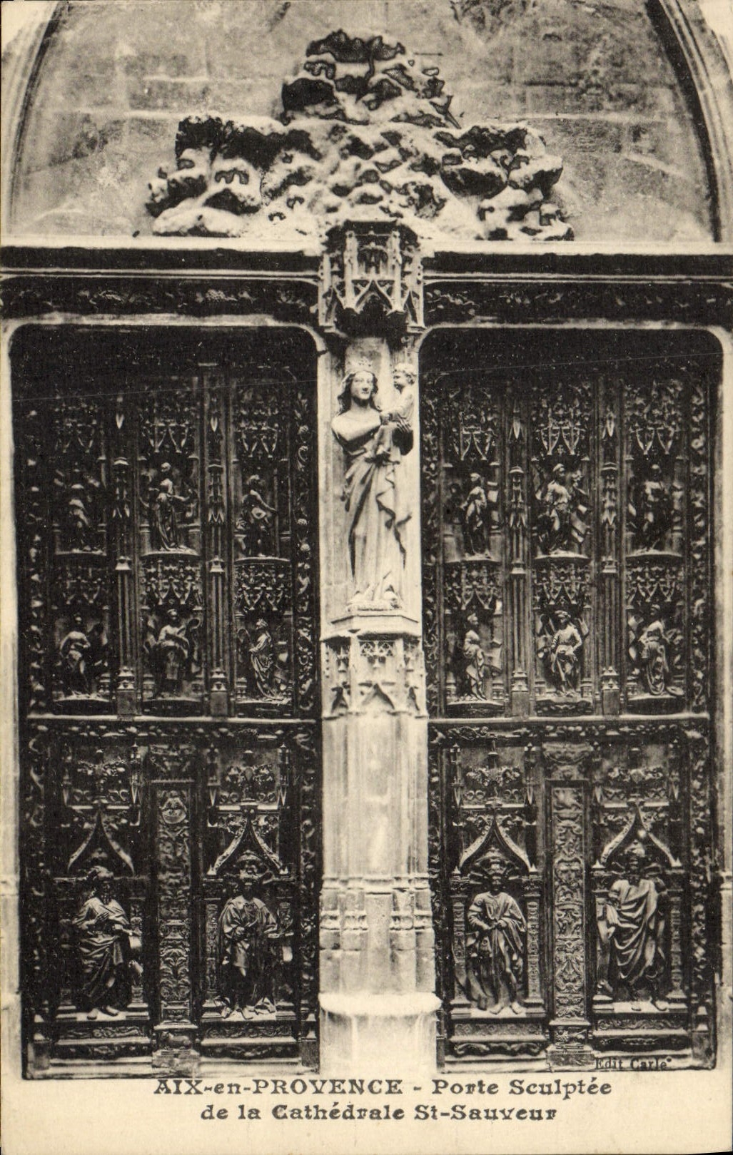 Aix-en-Provence — Porte Sculptée de la Cathédrale Saint-Sauveur — éditée par Paul Grégoire