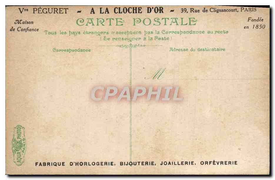 Aix-en-Provence — La Mairie et la Tour de l'Horloge — Péguret, Paris — Verso