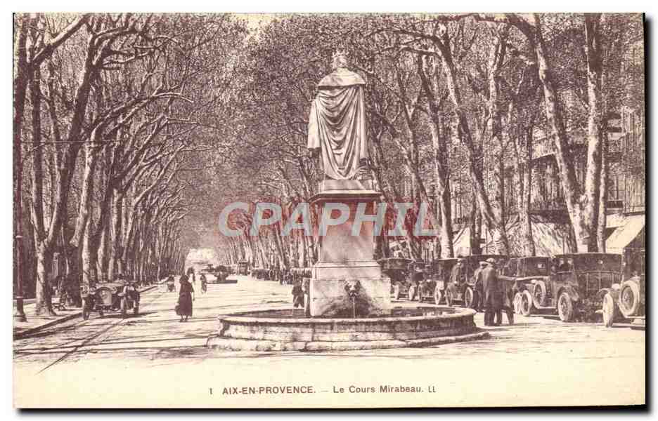Aix-en-Provence — Le Cours Mirabeau — Éditeur : E. Letellier, Paris