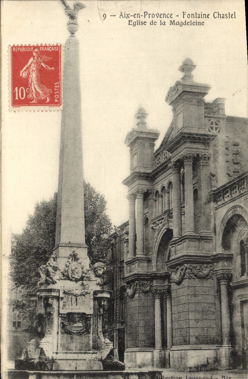 CPA Aix en Provence Fontaine Chastel Eglise de la Magdeleine