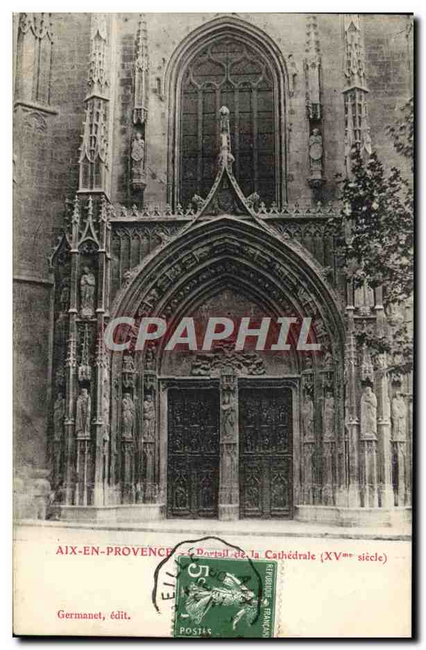 Aix-en-Provence — Portail de la Cathédrale (XVe siècle) — Germanet, édit.