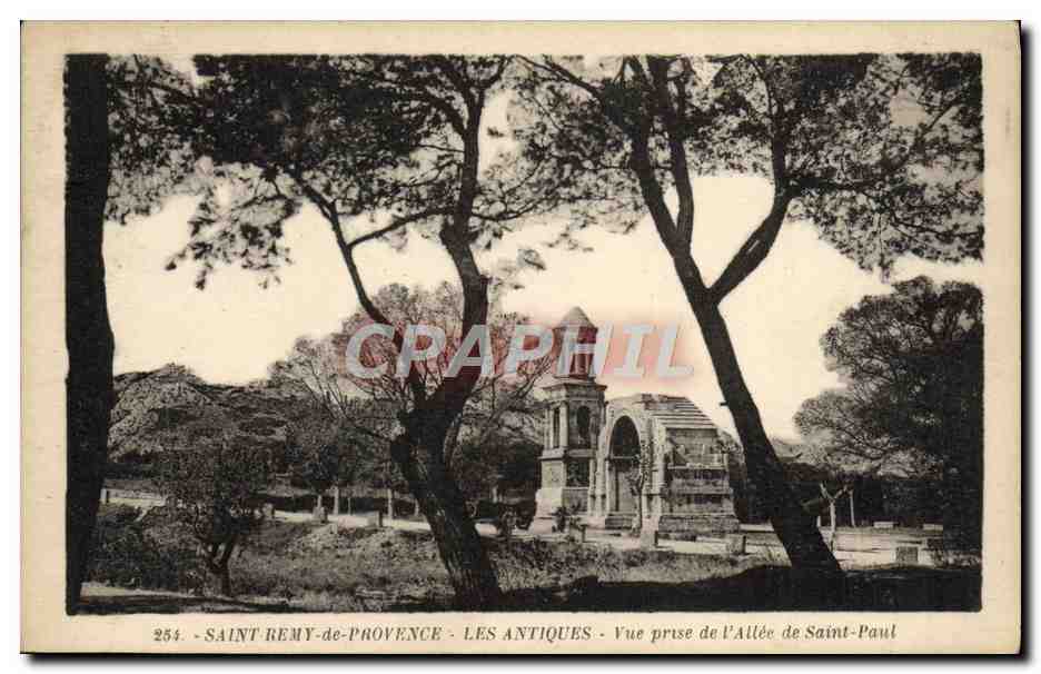 CPA Saint Remy de Provence Les Antiques Vue Prise de L'Allee de Saint Paul